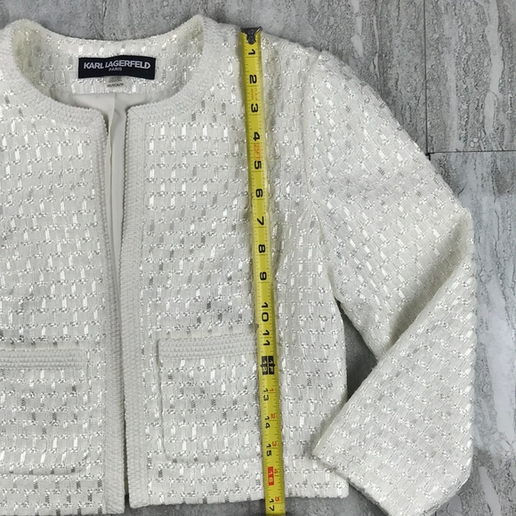 Karl Lagerfeld Tweed Crop Jacket - Picture 10 of 14